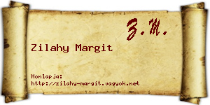 Zilahy Margit névjegykártya